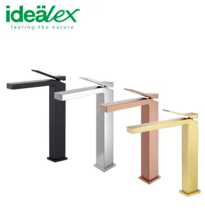 Grifo Mezclador Monomando para Lavabo de Baño, Diseño Moderno, Latón, Agua Fría/Caliente, Válvula de Cerámica, Negro, <span class=keywords><strong>Ares</strong></span> Idealex - Product Image 1