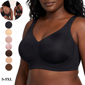 Soutien-gorge Jelly sans armature sans couture push-up, couverture intégrale, modelant, masque les bourrelets du dos - Product Image 1