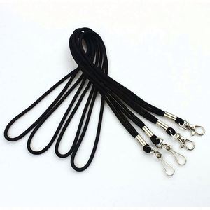 Wholesale Fashion Round Cord Blank Neck Strap Black Nylon Rope <b>Lanyards</b> Custom - Product Image 4