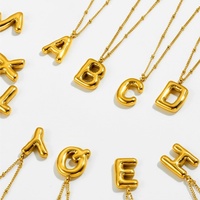 Bijoux à bricoler soi-même Anti-ternissement étanche 14K 18K or plaque en acier inoxydable lettre pendentif bulle grande breloque initiale