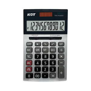 Calculatrice numérique de bureau à panneau métallique, alimentée par énergie solaire et batterie, avec design de poche pour le bureau et la comptabilité scolaire - Product Image 1
