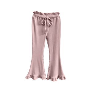 Vente en gros OEM pantalon pour bébé fille en coton doux côtelé leggings de couleur unie personnalisés pour le printemps - Product Image 6