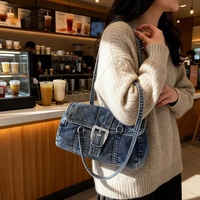 Sacs à main en jean élégants pour femmes, fermeture à glissière, boucle de ceinture unique, bandoulière confortable, sacs à bandoulière pour toutes les saisons