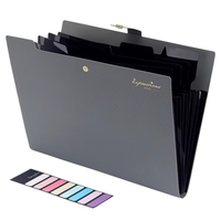 Porte-documents extensible en plastique A4 à 5 poches, logo personnalisé, organiseur de documents en PP, sac de classement multicolore pour le bureau