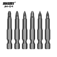 JAKEMY JM04 Jeu de 6 embouts de tournevis à longue portée, hexagonaux 6,3 mm en acier S2 PH1-PZ3 pour tournevis électrique et réparation de perceuses