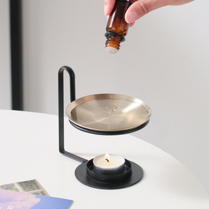 T250734 Four d'aromathérapie à disque doré noir <span class=keywords><strong>Lampe</strong></span> <span class=keywords><strong>chauffante</strong></span> à huile essentielle pour la fusion de cire domestique pour encens Amazon - Product Image 4