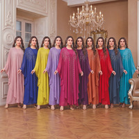 Abaya pour femmes musulmanes, nouvelle arrivée automne, élégante, ornée de strass, longueur cheville, ensemble deux pièces ample, tenue de fête islamique