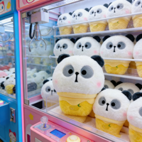 Jouets en peluche Panda Crème Glacée Mignons de 8 pouces, Animaux en Peluche de Dessin Animé pour Enfants, Idéaux pour les Machines à Pinces