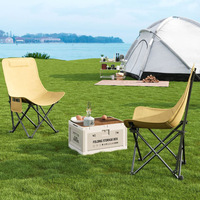 Chaise lune style glamping, chaise pliante à dossier haut inclinable, chaise d'extérieur portable pour le camping, la pêche, le pique-nique et la plage