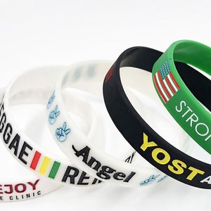 Pulseras Promocionales de Silicona con Inyección de Tinta al por Mayor, Llavero de Silicona de 12 mm, Pulsera de Silicona - Product Image 5