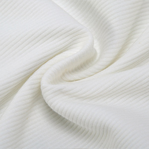 Tissu en coton pur côtelé 2*2, tissu rayé élastique pour la fabrication de t-shirts, de camisoles, de robes et de sous-vêtements - Product Image 1
