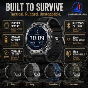 Reloj Inteligente con Logotipo Personalizado OEM, Pantalla IPS de 1.53 Pulgadas con <span class=keywords><strong>Brújula</strong></span>, Linterna LED Dual y Llamadas por Bluetooth, Batería de 14 Días para Venta al por Mayor - Product Image 2