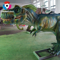 Parc d'attractions Jurassic World Tour on Dinosaur Car Dino Scooter à jetons pour enfants Robot de marche Animatronic Dinsaur Ride