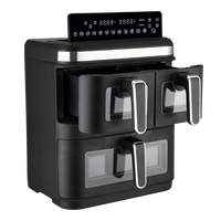 Freidora de Aire Anbolife 17L, Triple Cesta 4L+4L+9L, 3 Zonas, Pantalla Táctil Digital, 12 Programas, 60-200C, 0-60min, Gran Capacidad, Sin Aceite, OEM