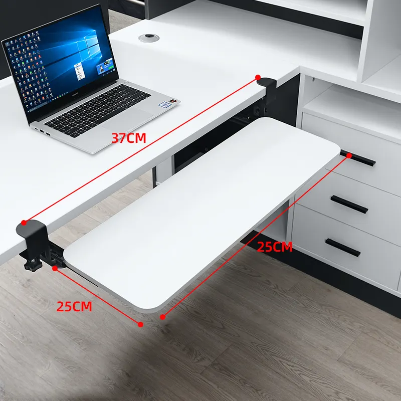 No Punch With C-Clamp And Slide Rail Height Adjustable Keyboard Tray Under Desk