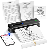 Impresora Térmica Portátil Inalámbrica Phomemo M832 A4, Impresora Móvil sin Tinta de 300DPI para Papel Tamaño Carta de EE. UU. de 8.5"x11", para Viajes, Oficina y Trabajo