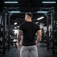 T-shirts de sport pour hommes en coton tissé extensible, surdimensionnés, personnalisés, respirants, à séchage rapide, pour la gym et l'entraînement, vente en gros, taille US