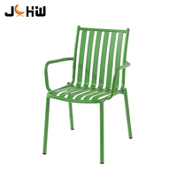 Chaise de restaurant d'extérieur empilable en aluminium, style nordique, pour café et jardin, mobilier de jardin en métal et aluminium