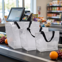 Sac tissé en PP transparent très vendu, réutilisable, de haute qualité, pour les courses, le shopping et l'emballage
