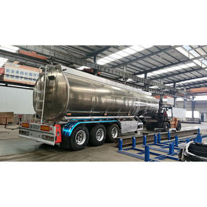Semirremolque cisterna de combustible y aceite cisterna de acero inoxidable de 3 ejes 45000L para Omán - Product Image 1