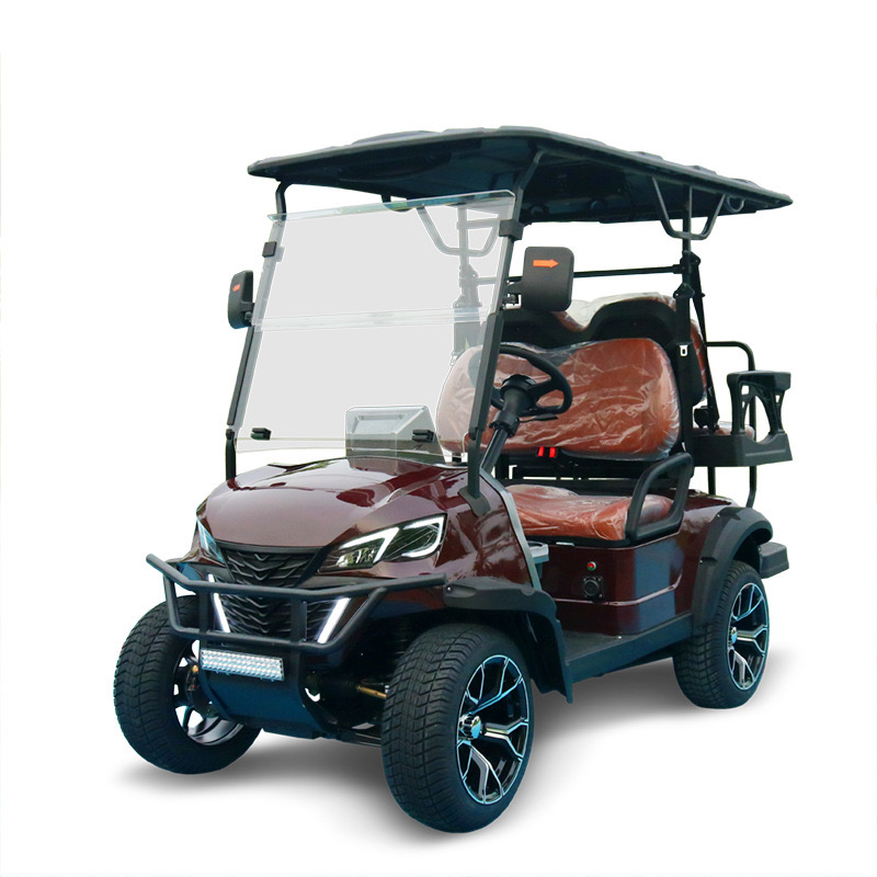 Carrito de golf eléctrico levantado de 2 plazas con certificado CE Personalizable 3-4 Opciones de asiento 14 "Tamaño del neumático 2910*1350*2200 Dimensiones