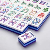 2027 Ensemble de Mahjong américain à manier à la main, tuiles en acrylique de qualité supérieure, ensemble complet pour 4 joueurs, jeu de Mahjong occidental pour la maison