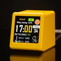 ZYSY 2026 Mini Jam Cuaca Animasi WiFi Desktop Baru, Hiasan Hadiah, Stasiun Multi-Fungsi, Hadiah Ulang Tahun
