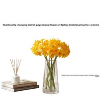 Frischer Stil Narzissen-Kunstblumenstrauß aus Harz – Hochwertiger, luxuriöser Handstrauß für Hochzeiten, Esstische und Wohnzimmer