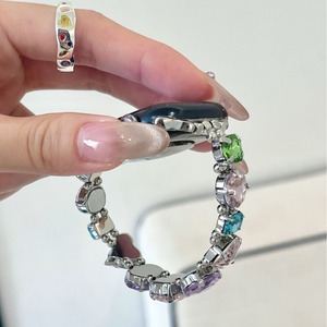 Correa Elástica con Cuentas de Cristal de Colores para Reloj Inteligente, Brazalete Ajustable Ultra Chain para Apple iWatch 98765 - Product Image 3
