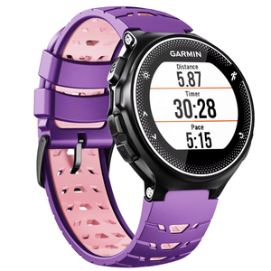 Pour <span class=keywords><strong>Garmin</strong></span> <span class=keywords><strong>Forerunner</strong></span> 235 230 620 630 <span class=keywords><strong>735XT</strong></span> 235Lite <span class=keywords><strong>Bracelet</strong></span> de montre <span class=keywords><strong>Bracelet</strong></span> respirant en silicone bicolore - Product Image 1