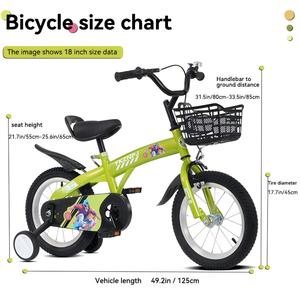 Bicicletta per Bambini da 18 Pollici con Rotelle, Sella e Manubrio Regolabili per Bambini 5-10 Anni, MOQ Basso, Ordini Misti Accettati - Product Image 3