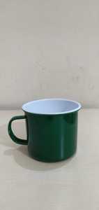 Mug de camping en émail vert, tasse à café en métal, vaisselle portable ronde, logo personnalisé pour le bureau, l'extérieur, cadeau - Product Image 3