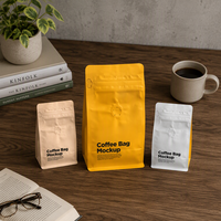 Sacs à café 350g 5lb à fond carré avec valve et fermeture éclair, pochette verticale pour l'emballage du café/du thé/du chewing-gum