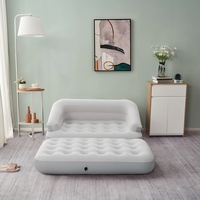 Sofá Cama Inflable, Colchón de Aire para Acampar, Sofá de Aire para Acampar al Aire Libre, Sofá Cama Extraíble con Material de Flocado