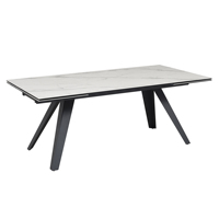 Table à manger rectangulaire de bonne qualité avec base en acier de luxe Table à manger extensible moderne en pierre frittée pour salle à manger