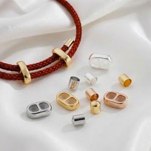 Figure 8 Buckle Leather Rope <b>Bracelet</b> End Cap <b>Copper</b> Plated For <b>Bracelet</b> Making Rectangle Shape Gold Silver White K - Product Image 1