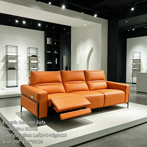 Sofá Reclinable Eléctrico de Cuero de <span class=keywords><strong>3</strong></span> <span class=keywords><strong>Plazas</strong></span> para Cine en Casa, Personalizable de Fábrica, Sofá <span class=keywords><strong>Motorizado</strong></span> de Lujo para Hotel - Product Image 3