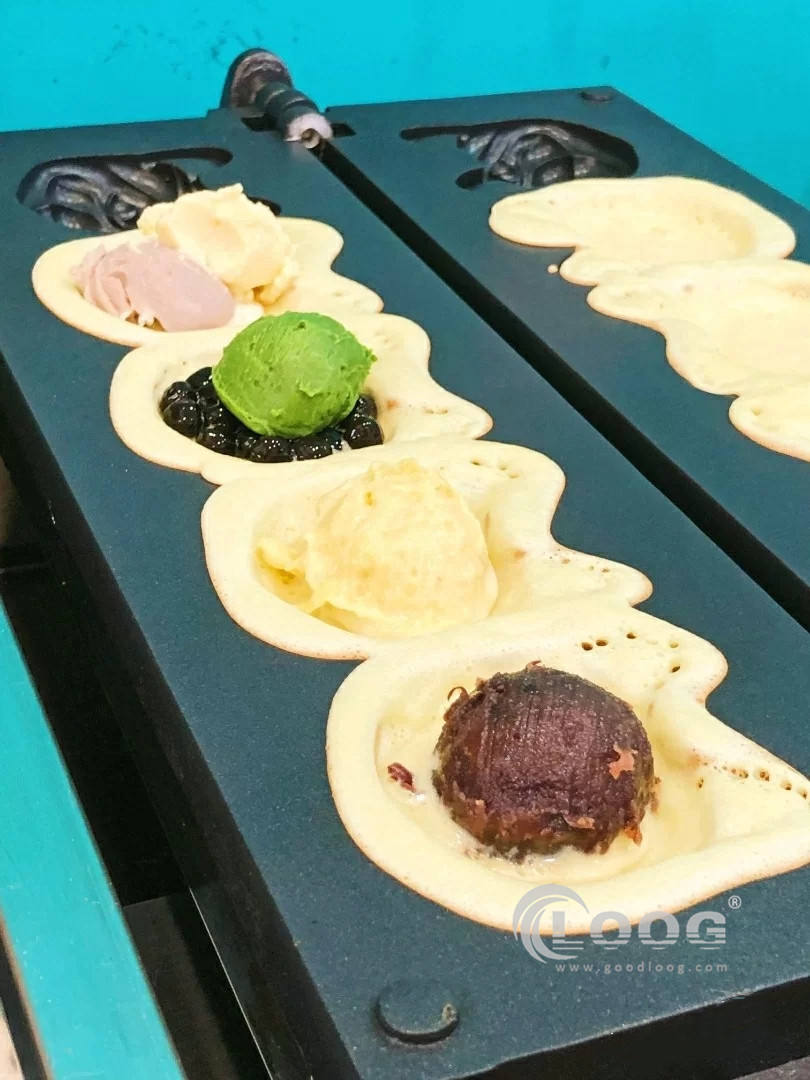 ワッフル 串 焼き機 2枚プレート 木製ハンドル ワッフル 串 焼き機 2枚