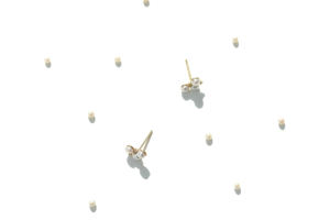 Boucles d'oreilles en perles et diamants en forme de barbe à papa, en or 14 carats, bijoux fins, vente en gros, fabricant sur mesure pour femmes, fournisseur de bijoux OEM ODM - Product Image 6