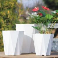 Pot Tanaman PP Putih Ramah Lingkungan Ukuran Besar Ekstra Besar dengan Lubang Drainase, Gaya Farmhouse untuk Sukulen, untuk Kebun Rumah, Merek LANTAN