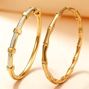 Pulsera <span class=keywords><strong>de</strong></span> lujo <span class=keywords><strong>de</strong></span> diseñador Resoul con circonitas, brazalete <span class=keywords><strong>de</strong></span> titanio moderno con diseño <span class=keywords><strong>de</strong></span> hoja <span class=keywords><strong>de</strong></span> trébol, juego <span class=keywords><strong>de</strong></span> pulseras <span class=keywords><strong>de</strong></span> acero inoxidable para fiesta - Product Image 1