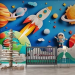 <span class=keywords><strong>Papel</strong></span> Tapiz y Adhesivos de Pared Personalizados con Temática Espacial para Habitación <span class=keywords><strong>Infantil</strong></span>, Más Vendidos - Product Image 2