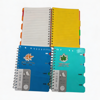 Carnet à spirale A5 personnalisé en gros, couverture rigide, 5 sujets avec 4 intercalaires en PP, 105 feuilles, pour étudiants et bureau