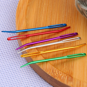 Portable 2 pièces grand grand oeil fil <span class=keywords><strong>repriser</strong></span> tapisserie aiguille <span class=keywords><strong>laine</strong></span> émoussé plié couture Crochet enfilage aiguilles pour artisanat - Product Image 4
