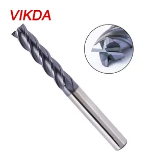 Vikda-fresadora lateral HRC45, herramienta de fresado de carburo de recubrimiento general, cortador de extremo plano extendido de 4 hojas