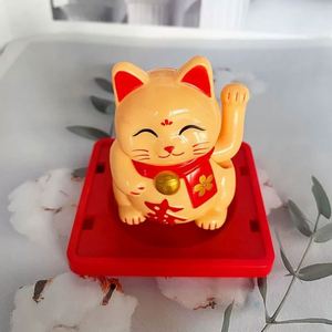 Solar Powered Lucky Cat Automatic Waving Mini Fortune Cat for <b>Car</b> Home Decor Shop Opening Gift <b>Ornament</b> - Product Image 5