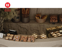 Comptoir à bulles de thé LED personnalisé, design écologique, vitrine en bois pour café, décoration moderne pour restaurant, boulangerie