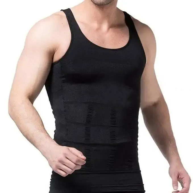 Débardeur moulant pour hommes, chemise amincissante, gilet de sculpture élastique, gilet de Corset