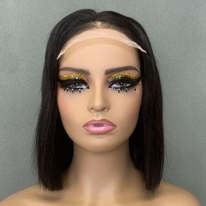 Peluca de Cabello Humano Natural Liso Corto Tipo Bob, de 10 a 30 Pulgadas, con Cierre 5x5, Pelucas de Cabello Humano Liso sin Pegamento, Precio al por Mayor - Product Image 1