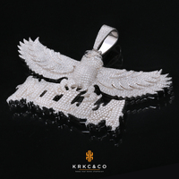 KRKC – pendentif avec motif de Microphone en or 18K VVS Moissanite personnalisé de haute qualité, pendentif personnel de rappeur de luxe Hip Hop glacé